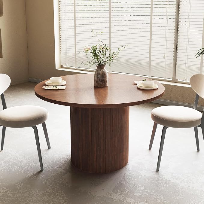 Round Dining Table for 4, Modern Farmhouse Kitchen Table, 47 Inch Small Circle - Image 6
