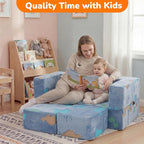 MeMoreCool Modular Kids Couch Dinosaur, Glow Dino Play Toddler Couch - Image 7