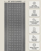 Runner Rug 28 ft, Extra Long Non-Slip Washable Rug, Rubber Backing, Rolled in - Image 5