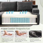 96" Sectional Couches for Living Room Cloud Couch Sofa - Image 7
