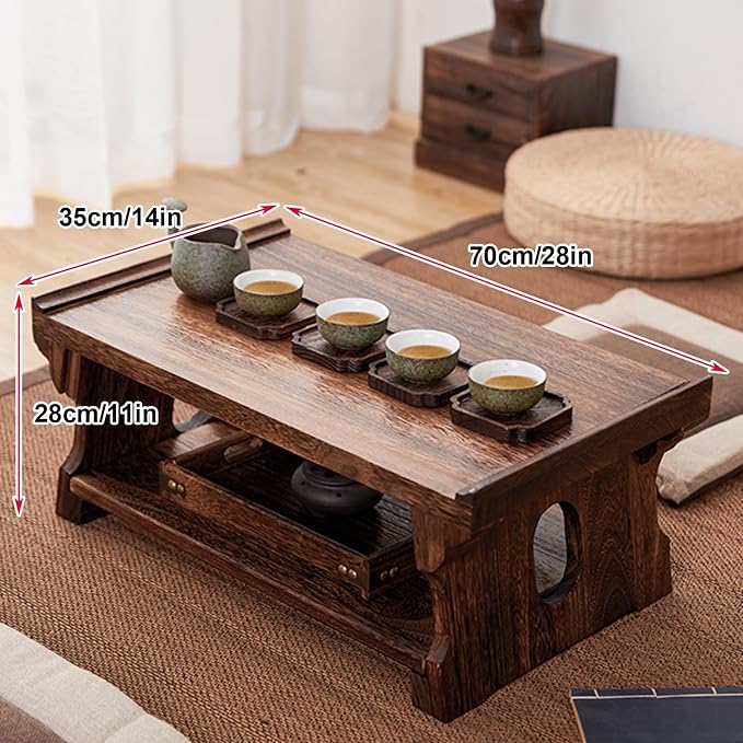 Japanese Solid Wood Tatami Tea Table, Low Coffee Table - Image 3