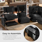 ELUCHANG 114" Oversized V-Shaped Cloud Couch Modular Sectional Sofa - Image 8
