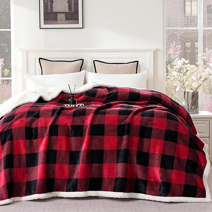 PU MEI Sherpa Fleece Throw Blanket 80" x 90" Reversible Plush Fluffy Large Big - Image 4