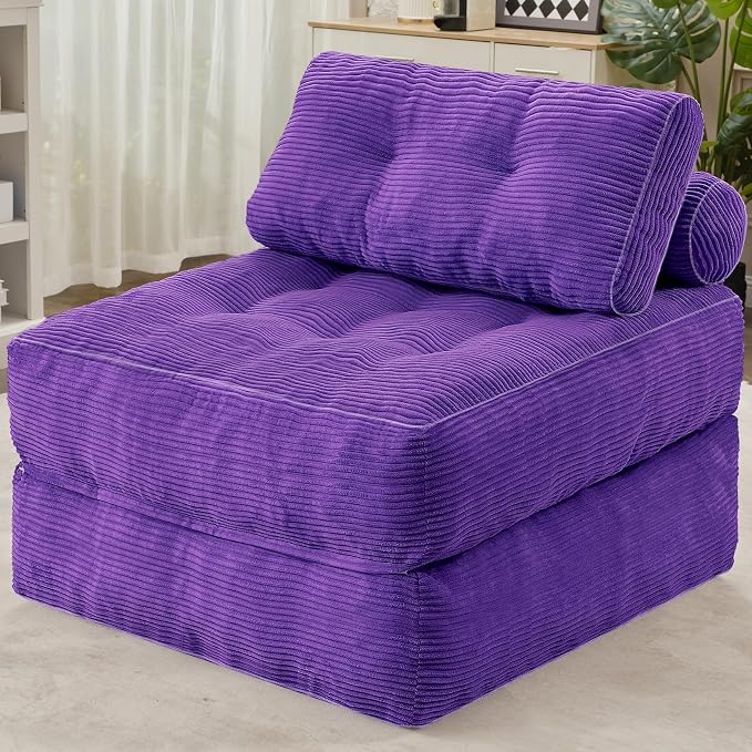 HABUTWAY Folding Sofa Bed, Convertible Sleeper Chair Bed w/Dual-Pillow & Handle by HABUTWAYMakeYourLifeComfortable