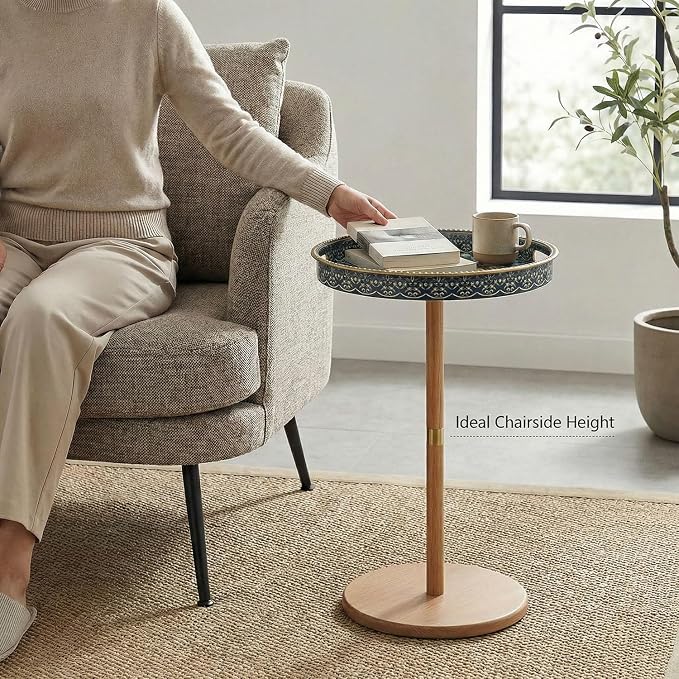 Gesodant Boho Single Leg Round Side Table - Image 2