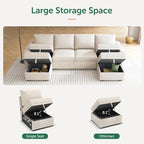 HONBAY Modular Sectional Sleeper Sofa Bed, Sectional Couch - Image 3