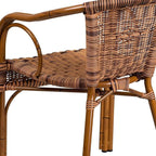 Flash Furniture 3 Pack Cadiz Series Burning Brown Rattan Restaurant Patio Chair - Image 6
