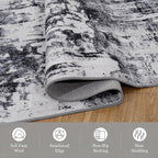Rugflix 2x8 Runner Rug for Hallway, Washable Black Grey Kitchen Runners | - Image 7