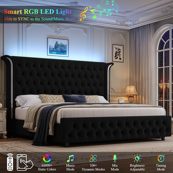 Keyluv King Smart LED Bed Frame - Image 4