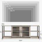 GarveeHome TV Stand for 65+ Inch TV, Rustic Entertainment Center TV Media - Image 2