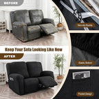Gennia Recliner Loveseat Cover 4 Pieces, Waterproof Stretch Recliner Sofa - Image 5