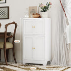 YAUWOH White Bathroom Floor Cabinet, Metal Storage Cabinet - Image 6