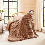 L'AGRATY Chunky Knit Throw Blanket by LAGRATY