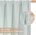 Semi Sheer Light Blue Linen Curtains 45 Inch Length - Image 3