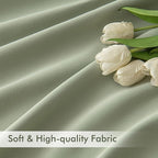 MIULEE Sage Green Back Tab Blackout Curtains 52x84 Inch Length 2 Panels Set | - Image 6