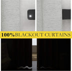 NICETOWN Grey Complete 100% Blackout Curtain Set, 52W x 45L, Thermal Insulated - Image 2