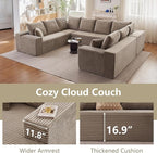 Sectional Cloud Couch for Living Room, Modular Floor Deep-Seat Sofa, Big Comfy - Image 8