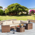 ECOTOUGE 7 Piece Patio Furniture Sets, Half-Moon Circle Conversation Set - Image 8