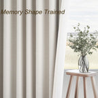 Short Linen Blackout Curtain Tiers 48 Inches Long 2 Panels Set Ivory Birch - Image 4