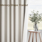 Topfinel 92 Inch Long Black Out Custom Drapery 2 Panels Neutral Blackout Cream - Image 4