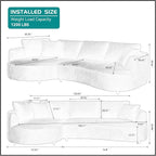 122.04'' Curved Sectional Sofa Couch - Image 2