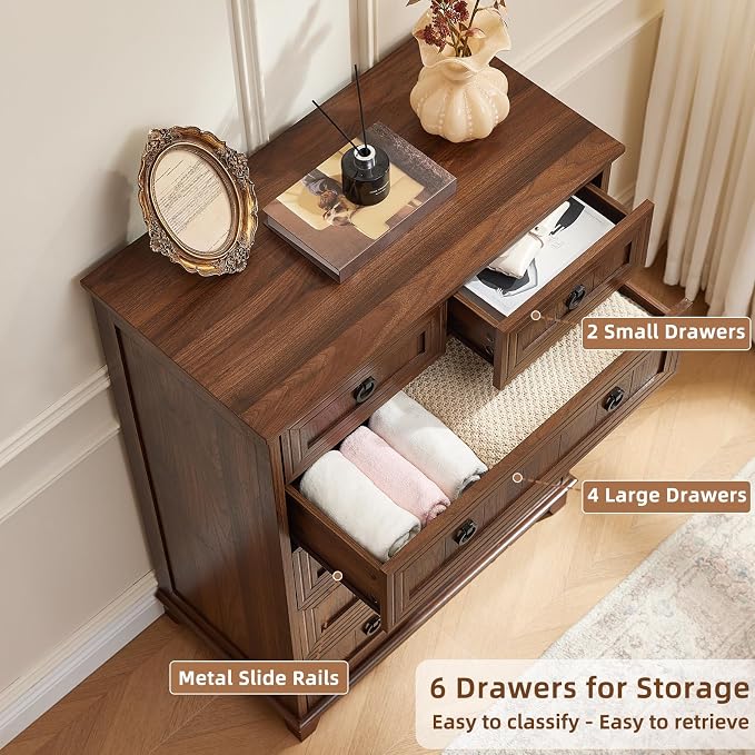 Joaxswe Farmhouse 6 Drawer Dresser - Image 9