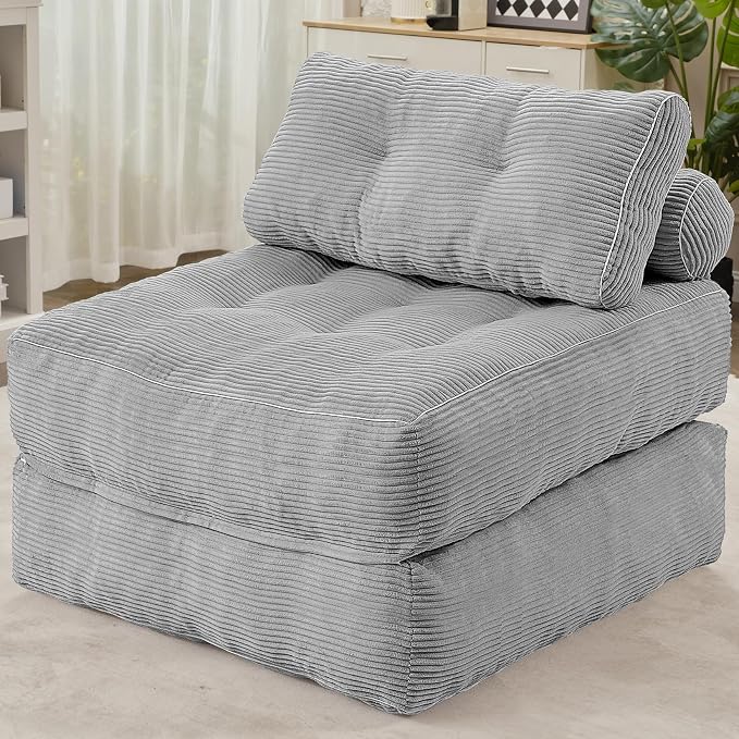 HABUTWAY Folding Sofa Bed, Convertible Sleeper Chair Bed w/Dual-Pillow & Handle by HABUTWAYMakeYourLifeComfortable