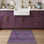 Washable Purple 2x3 Entryway Area Rug, Bohemian Small Throw Violet Carpet - Image 6