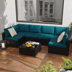 KIGOTY 7-Piece Patio Furniture Set, All-Weather PE Rattan Outdoor Sectional Sofa by KIGOTY