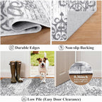 HEBE Hallway Runner Rug 3'x6', Washable Non Slip Kitchen Rug Runner | Soft Boho - Image 3