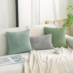 Set of 4 Sage Forest Green Decorative Throw Pillow Covers 18x18 Inch Corduroy - Image 3