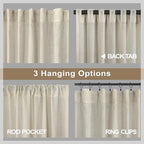 Pitalk Beige Boho Curtains 58 Inches Long - Image 5