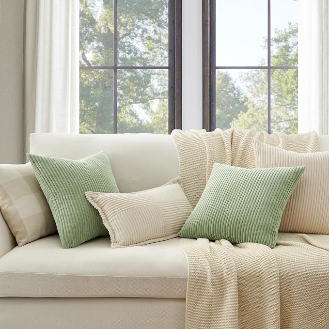 Topfinel Sage Green Decorative Throw Pillow Covers Set of 4, Soft Velvet Modern - Image 2