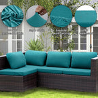14PCS Patio Cushion Covers, Patio Furniture Couch Seat Slipcovers | Washable - Image 3