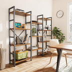 SUPERJARE Triple Bookshelf, Bookcase - Image 8