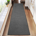 Hallway Runner Rug Extra Long Kitchen Runner Washable Black 2x8 ft | Boho Woven by YDKGL