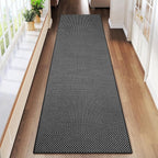 Hallway Runner Rug Extra Long Kitchen Runner Washable Black 2x8 ft | Boho Woven by YDKGL