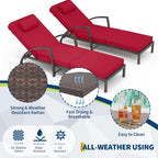 GarveeLife 2-Piece Rattan Patio Folding Chaise Lounge, 5-Position Adjustable - Image 6