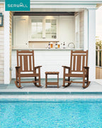 SERWALL Oversized Rocking Chair Set of 2 Outdoor, HDPE Outdoor Rocking Chairs - Image 2