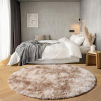 Tie-Dye Beige Round Area Rugs 5ft, Soft Bedroom Circle Rug Floor Mats - Image 3