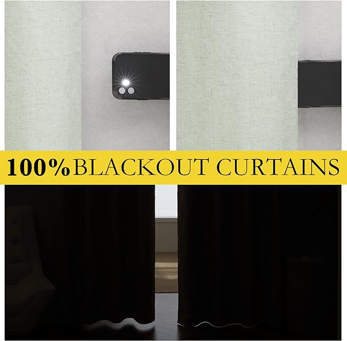 NICETOWN Light Green Blackout Kitchen Curtains 45" Length, Pair of Thermal - Image 3