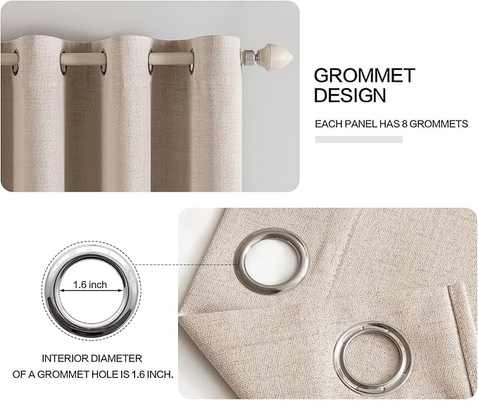 MIULEE 100% Blackout Linen Curtains - Image 4