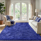 Noahas 4x6 Royal Blue Fluffy Soft Area Rug Non-Slip - Image 2