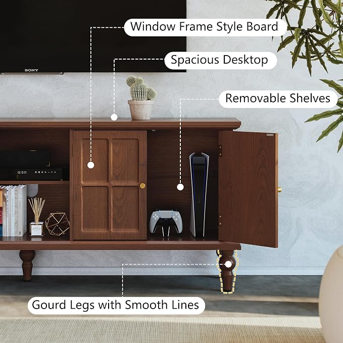 3More 67" Mid Century Modern TV Stand - Image 5