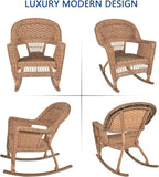Jeco 3 Piece Rocker Wicker Chair Set - Image 8