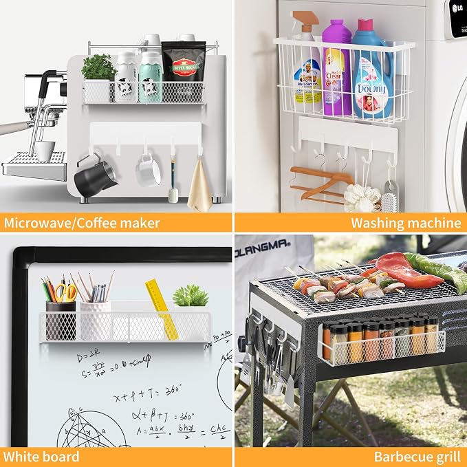 Magnetic Spice Rack for Refrigerator, 7 Pack 100% Metal Strong Magnet Shelf - Image 7