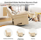 Oversized Recliner Chair, Chenille Glider Rocking Nursery Chair - Image 7