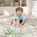 LOONGRUG 3x5 Rug Machine Washable Neutral Modern Soft Rug Brown Beige | Stain - Image 7