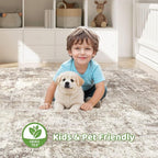 LOONGRUG 4x6 Area Rug Machine Washable Neutral Modern Rugs Brown Beige | - Image 7
