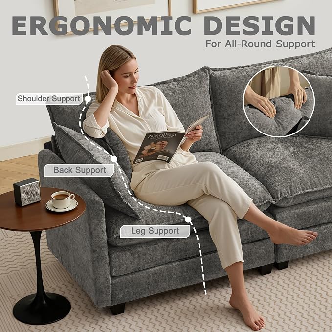 78” Modular Sectional Sofa, L Shaped Cloud Couch - Image 6